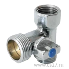 картинка Кран-тройник шаровой 1/2" х 3/4" х 1/2" для подключения стиральной машины | Центр Снабжения | Дальний Восток | Владивосток